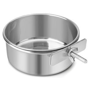 레시호 개밥 스테인리스강 애완동물 걸이식 사료 물그릇 케이지 먹이 컵 먹이기 고양이 토끼 새 소형 동물