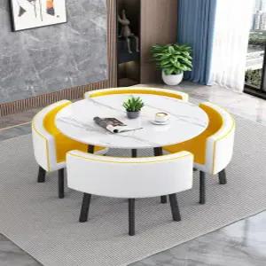 4인 테이블 카페테이블의자세트 티테이블 라운드 원형 세트 식당