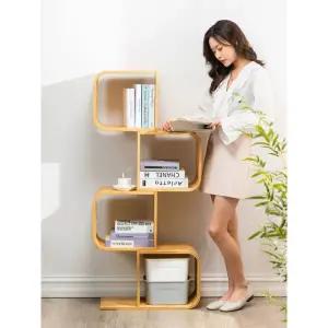 대나무 진열 북타워 5단 책장 인테리어 책꽂이 낮은 소품