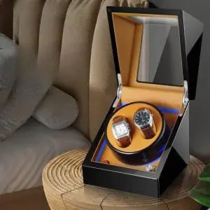 고급 시계 와인더 1구 클래식 박스 기계식 거치대 안정적인 피아노 블랙 벨벳 2+0