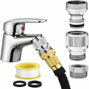 싱크대 수도꼭지 퀵 커넥터 - 주방/목욕실용 수도꼭지와 호스 어댑터 샤워 정원 휴대용 세탁기 반려동물