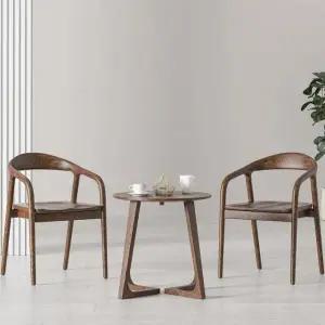 원목 둥근 월넛 원형식탁 카페 식탁 인테리어 다이닝 테이블 북유럽 좌판 2개+원형 1개