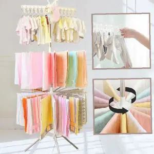 회전식 빨래건조대 접이식 대형 실내 건조 스탠드 베란다 양말 속옷 수건 다용도