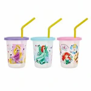 키즈음료빨대컵 빨대컵 유아 프린세스 휴대용 아기 물통 3P