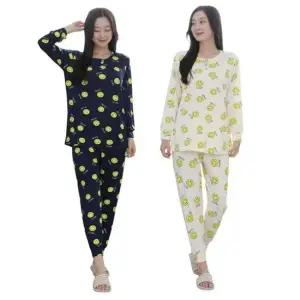 [라일리여성언더웨어] Rly 여성 잠옷 세트 피치 원단 실내복 파자마 주니어