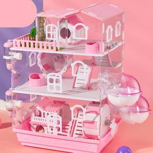 3층 다람쥐 하우스 투명 캐비닛 햄스터케이지 대형 철망 기본형 공간 키우기 놀이터