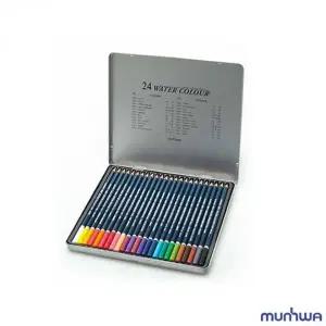 [에이치플러스몰]24색연필 틴케이스 색칠하기 미술용 수채철제