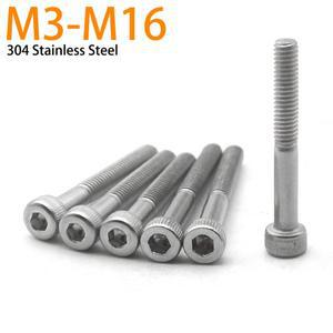 1-20개 M3 M4 M5 M6 M8 M10 M12 304 스테인리스 스틸 하프 나사 길이 연장 알렌 육각 소켓 캡 헤드 볼트