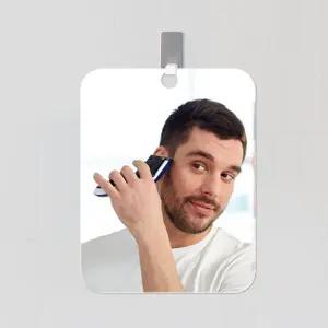 편한생활연구소 김서림방지 무타공 면도 거울 아크릴 벽 걸이 방습 면도경 붙이는 부착 안전 화장실 욕실 샤워실 샤워기