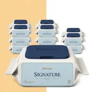 베베숲 시그니처 블루 휴대용 캡형 물티슈 20매 12팩