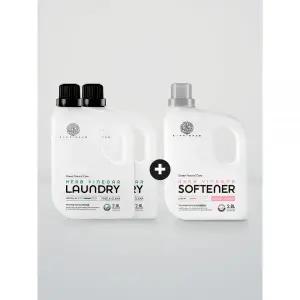 아이너바움 허브식초 대용량 신생아 안심 세탁세제 SET 네이처플라워 무향 (세탁 2개+섬유 1개) 2.8Lx3