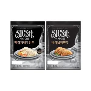 식사이론 백김치 새우만두 315gx1개+바삭납작만두 350gx1개