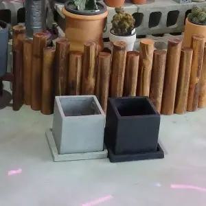 [셀러에이드]모던 시멘트 사각 17x17x17cm 화분