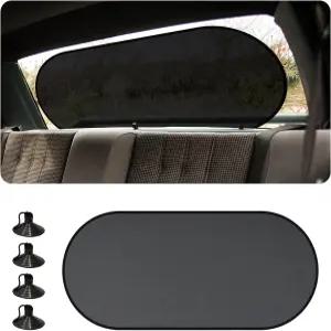 자동차 뒷유리 햇빛 가리개 자외선 차단 메시 커버(흡입 컵 포함) 39인치 x19인치 뒷좌석용 유니버설 SUV