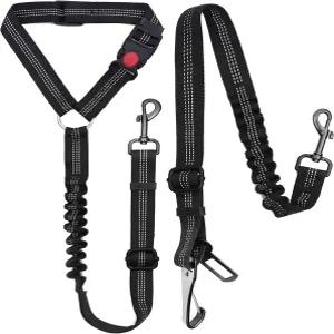 준록스 2팩 반려견 안전벨트 조절 가능한 금속 버클이 있는 3세대 하네스 소형 대형 반려동물용 탄력 번지