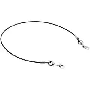 모고코 반려견 안전벨트 구속 코팅 스테인리스 스틸 씹힘 방지 차량 안전 테더 케이블 더블 클립 노 츄