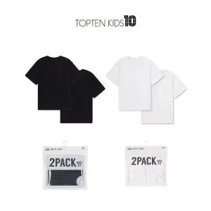 매장정품 탑텐키즈 MKF5TS3902 공용 에센셜 헤비코튼 오버핏 반팔티 2PACK 245017