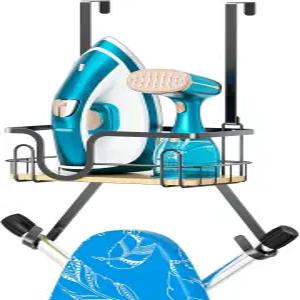 XILIMEN 다리미판 걸이 벽걸이 수납 바구니 포함 문걸이형 호텔 객실 가정용 세탁실 유틸리티룸 옷장용