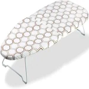 SheeChung 소형 테이블탑 다림질 보드 30인치 Lx12 W 헤비 듀티 메쉬 금속 베이스 100 면 커버 걸이용 후크