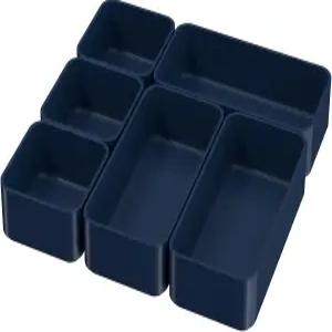 6개의 스태커블 서랍 정리함 세트 책상 칸막이 욕실 화장품 트레이 보석류 주방 기기 및 사무용품을 위한