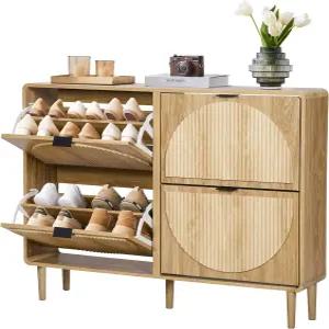 입구용 터틀 앤 머틀 좁은 플룻 신발 캐비닛 슬림 히든 신발장 4개의 플립 서랍이 있는 나무 독립 보관