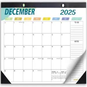 책상 달력 2026 월 2025년 11월 - 2026년 12월 월간 플래너 페이퍼 오피스 데스크톱 17인치 X 12인치