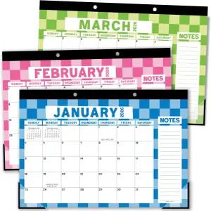 해들리 디자인 대형 책상 달력 2026-2027 - 데스크톱 2026 가정 사무실 및 교실용 18개월 귀여운 체커 교실