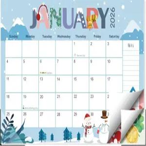 Guasslee 데스크 캘린더 2026-2027 2026년 1월부터 18개월간 2027년 6월 17 x11.5 코너 프로텍터 홈