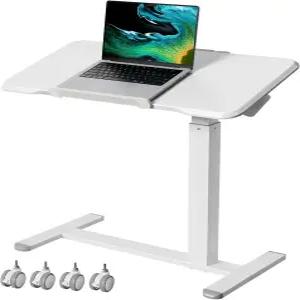 기번 롤링 노트북 책상 장착 180° 틸트 가능한 모바일 스탠딩 높이 조절 가능 침대 위 옆 테이블 잠금