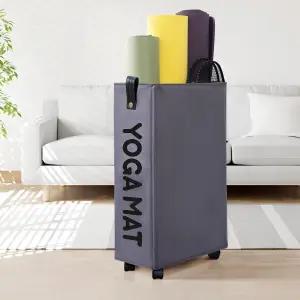 카로에이스 요가 매트 보관 랙 홀더 액세서리 가정용 체육관 장비 바퀴 달린 여성 남성 운동 기구