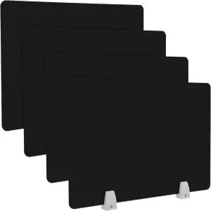 wruoiwoods 4PCS 아크릴 책상 칸막이 23.6인치 x 15.7인치 사무용 가구 파티션 클램프가 있는 프라이버시