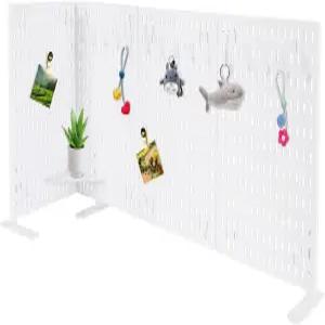 태피시온 책상 칸막이 사무실 홈용 15개의 후크가 달린 페그보드 정리함 35.3 * 11.8 15.7인치(프리스탠딩