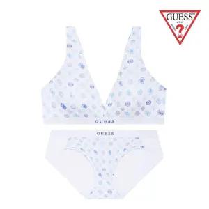 매장정품 GUESS 게스 심볼로고 노와이어 브라팬티세트 ODWBR796ODWBP796BU 1082245