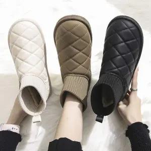 여자 IS974638 니트 패닝 트렌드 발목 부츠 데일리 겨울 보온