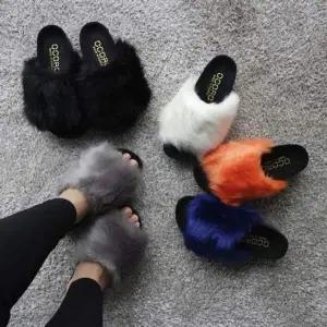 겨울 PL023985 토끼털 여자슬리퍼 인조 여성슬리퍼 통굽 3cm 국