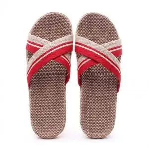 데일리 HK709755 여자여름슬리퍼 라탄 굽낮은 스타일 샌들 여름