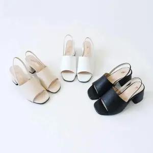 국내제작 YF223304 502 미들힐 통굽 토오픈 슬링백 샌들