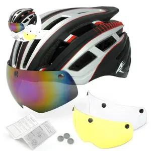 헬멧 자전거 고글 안전모 4블랙그레이레드 후미등