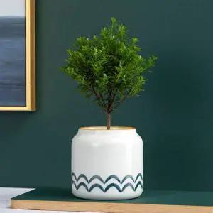 포레스트 미니 도자기 화분 물결 선인장화분 인테리어