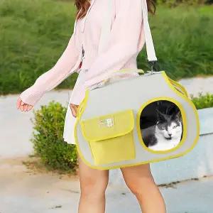 [콩심팥심]댕냥이랑 반려동물 이동가방 옐로우 반려견 산책가방