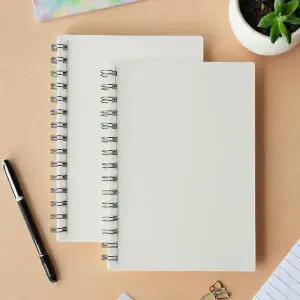 투명커버 A5 심플 무지 노트 2p세트 스프링 줄노트 투