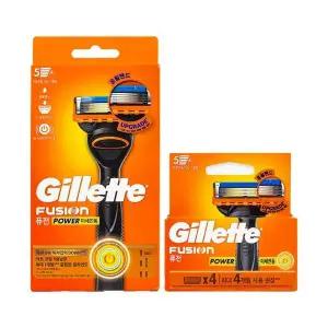 [셀러에이드]TBZ 질레트 퓨전 미세진동 5중날 면도기 면도날 5개