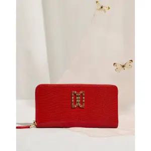 국내 매장판 닥스 vk 지갑 쇼핑백동봉 레드 가죽 스와르브스키 DD로고장식 지퍼돌이 장지갑 DCWA5E285 여성