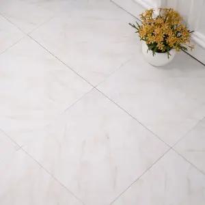 하나리빙 사각 점착 타일 HD500 18장 마블 골드화이트/시트지/접착식/현관/데코/셀프/인테리어/바닥/시트