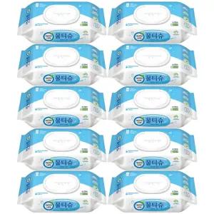 깨끗한나라 물티슈 블루 캡형 70매 10개 자취생 업소