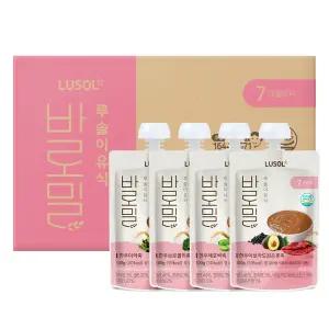 [루솔] 실온이유식 바로밀 2단계 죽 10팩 (파우치형) 짜먹는이유식