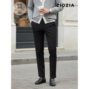 국내매장품 지오지아 ZIOZIA 테이퍼드 블랙 베이직 슬랙스 S (ABE1PP1101_BK) 286139