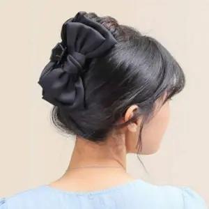 실크 리본 헤어집게 올림머리 반묶음 머리핀 헤어클립