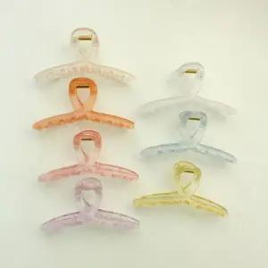 [콩심팥심]컬러 투명 꼬임 헤어 집게핀 스타일링 포인트 머리 고정 악세사리