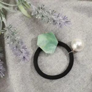 방울 장식 미니 헤어 밴드 큐빅 고무줄 머리끈 그린 주자